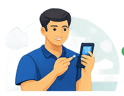 Mobile app login illustration